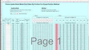 duct sizing with cfm and friction loss table 2017