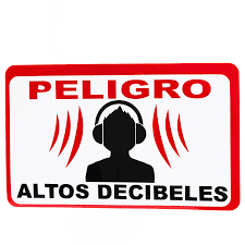 Calcomanía Externa de Vinil con Advertencia de Altos Decibeles -  Refaccionaria Mario