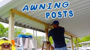The curtain comes standard with a crank or. How To Install Posts For An Awning Posts For Patio Cover Youtube