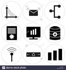 Set Of 9 Simple Editable Icons Such As Chart Power Off Wi