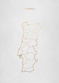 Portugal have braga, braganca, vila real, porto, aveiro, viseu, guarda, coimbra, castelo branco, leiria, santarem, lisbon, setubal, evora, and faro the main cities, states, regions in which it is divided. Gold Portugal Map Poster By Metrx Design Displate