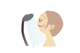 シャワーを目を閉じて浴びている女性のイラスト - 無料イラストのIMT 商用OK、加工OK