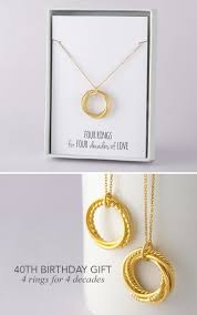 40th Birthday Present Ideas For Her Jewellery 40th Birthday Necklace For Her 4 Rings 40th Birthday Gifts Handmade Jewelry Designs Gifts