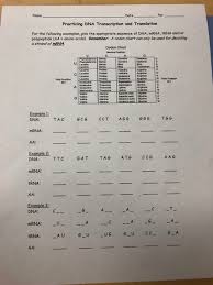 Protein synthesis worksheet answers part b : Solved Date Per Practicing Dna Transcription And Translat Chegg Com