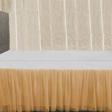 Meila bed skirt three fabric sides elastic wrap around dust ruffled solid bed skirts easy on/easy off 16 inch tailored drop, white, queen/king. Cute Tulle Gold Ruffle Bed Skirts In All Sizes Drop Lengths