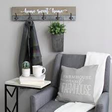Stratton Home Decor Rustic Home Sweet Home Hooks White Gray Elegant Home Decor Home Decor Country Wall Decor