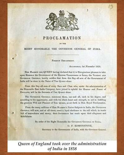 Did You Know? In 1858, Queen Victoria officially took over the administration of India from the East India Company through a historic proclamation — marking the beginning of direct British Crown rule