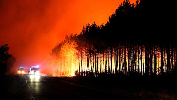 France orders total evacuation of Cap Ferret peninsula; wildfires force 40,000 from southwest France as blaze devastates 8,700 hectares and still rages