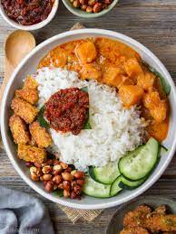 Delicious when prepared as a rendang to be eaten with nasi lemak / rice cooked with coconut milk. Vegan Nasi Lemak With Homemade Sambal Woonheng