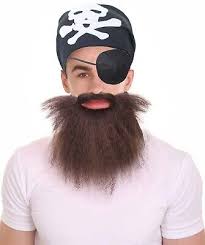 HPO Adult Men's Black Beard and Mustache, Perfect for Halloween and  Cosplay,