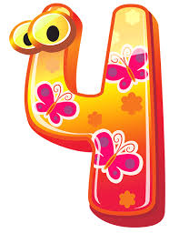 Cute Number Four Png Clipart Image Clip Art Numbers For Kids Lettering Alphabet