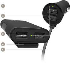 3 port usb car charger, cigarette lighter quick fast charger,adapter socket 4.1a. Buy The Belkin Road Rockstar 4 Port Usb Car Charger