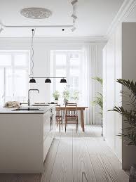 Bright Scandinavian Kitchen With Large Island Modern Kitchen Interiors Scandinavian Kitchen Design Interior Design Kitchen