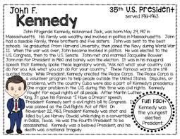 John F Kennedy Biography Timeline Graphic Organizers Text Based Question