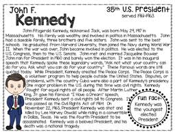 John F Kennedy Biography Timeline Graphic Organizers Text Based Question