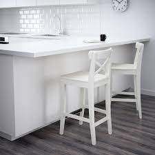 These stools adjust from 21.5 inches to 31.5 inches in height to match counters and bars. Ingolf White Bar Stool With Backrest 63 Cm Ikea