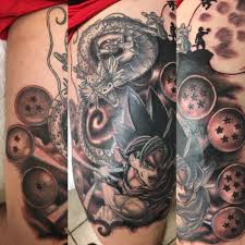 Dragon ball z leg tattoo. Tattoo Uploaded By Manuel A Pinales Dragon Ball Z Thigh Tattoo I Did In Black And Grey 953471 Tattoodo