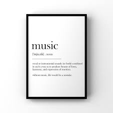Music Definition Printdefinition Postermusic Wall Artmusic Etsy In 2020 Music Wall Art Music Wall Music Print