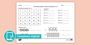 Start studying tabla inmultirii cu 2. Tabla InmulÈirii Cu 2 FiÈÄ De Activitate Teacher Made