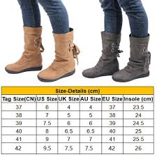 Womens Winter Solid Flat Lace Up Short Snow Boots Warm Casual Fashion Shoes Size
