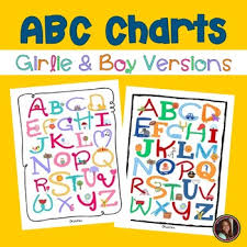 abc alphabet letter sound charts freebie girly boy versions