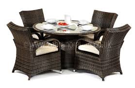Bilbao Round Outdoor Rattan Table And 4 Chairs Outdoor Furniture Sets Rattan Garden Furniture Rattan Table