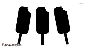 Hand drawn black and white contour stick ice cream bar, popsicle with matcha tea, sketch vector illustration isolated on white background. Popsicle Stick Silhouette Silhouette Pics