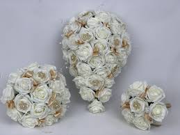Realistic, light weight and durable, our wedding bouquets and flowers last a lifetime! Artificial Wedding Flowers Package Crystals Rose Snowflake