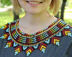 Beaded Necklace Huichol Necklace Beaded Bib Necklace Seed Bead Necklace Beautiful Tribal Necklace Aztec Necklace Beaded Necklace Beaded Bib Necklace Aztec Necklaces
