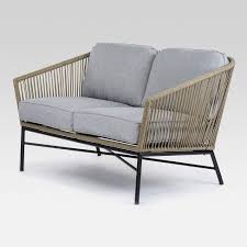 Standish Patio Loveseat Natural Gray Cushions Project 62 Target Patio Loveseat Gray Patio Furniture Love Seat