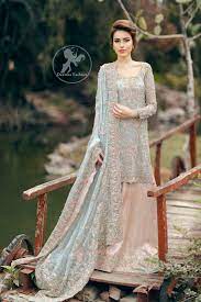 Bridal Dress 2017 Light Blue Embroidered Shirt Pink Lehenga Pakistani Bridal Dresses Bridal Dresses 2017 Pakistani Bridal Wear