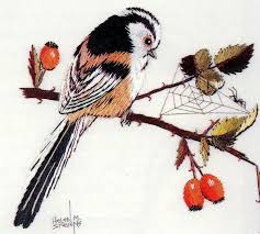Small Birds With Long Tail Feathers Pin On Embroidered Birds Insects