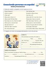 Getting To Know People In Spanish Pdf Worksheet Learning Spanish Spanish Learning Songs Spanish Classroom Activities