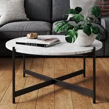 Nathan James Piper White Faux Marble Gold Brass Metal Frame Round Modern Living Room Coffee Table Walmart Com Walmart Com See more related results for.