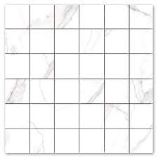 White marble mosaic floor tiles. White Marble Effect Matt Porcelain Mosaic Tile