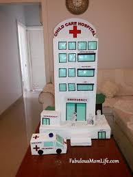 Diy Cardboard Box Hospital Model With Ambulance Fabulous Mom Life Diy Cardboard Building Crafts Cardboard City