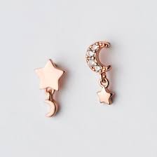 Danmarks største kæde af stormagasiner. Mismatched Earrings Asymmetrical Crescent Moon Star Earrings Rose Gold Moon Star Earrings Rose Gold Plated Dangle Star 925 Sterling Silver