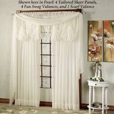 Ebay lace scalloped valance curtain panel 70 x 20 floral pattern sears. Emelia Sheer Fan Swag Valances
