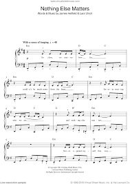 The tablature provided is our visitor's interpretation of this song but remain a. Metallica Nothing Else Matters Sheet Music For Piano Solo Beginners