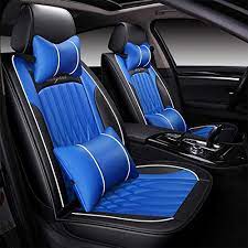 Custom car seat covers are ideal for a true, seamless look and fit. Freesoo Car Seat Cover Cushions Pu Leather Front Rear Full Set Car Seat Covers For 5 Seats Vehicle Suitable For Year Round Use Black Blue 2 Buy Online In Kazakhstan At Kazakhstan Desertcart Com Productid