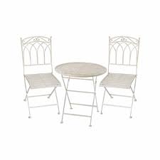 Made from high quality materials and careful craftsmanship, this iron pub table is very durable and can stand the test of the time. Charles Bentley Wrought Iron Bistro Set White Wilko