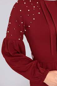 prenses kol incili elbise mdb3891 s bordo moda stilleri kadin modasi elbise
