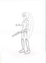 690x1021 how to draw cute girls, step by step, anime females, anime, draw. How To Draw An Anime Girl Holding A Riot Gun Step By Step Drawing Guide By Man9a Dragoart Com