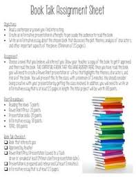Book Talk Assignment Informative Essay Presentation Informative Essay Book Talk Essay