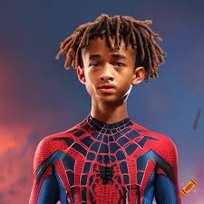 Actor jaden smith in miles morales spider-man suit on Craiyon