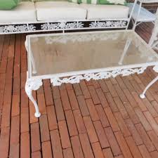 Please refer to the size chartmaterial: Vintage Wrought Iron Decorative Glass Top Coffee Table Estatesales Org