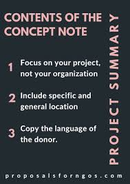 Nevertheless, the concept note is your initial step to tap the donor agency for funding. 16 Project Concept Note Ideas Proposal Writing Grant Application Grant Proposal