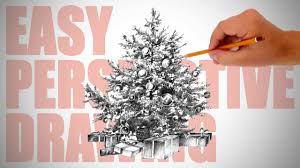 Draw a contour of the tree trunk. How To Draw A Christmas Tree X Mas Special Easy Perspective Drawing 11 Youtube