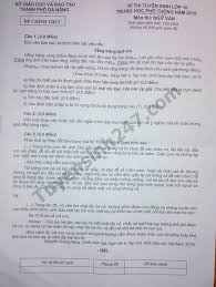 > tuyển sinh lớp 10 tp.hcm: Ä'á» Thi Va Ä'ap An Mon Ngá»¯ VÄƒn Tuyá»ƒn Sinh Lá»›p 10 Táº¡i Ä'a Náºµng 2019