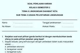 Soal ulangan harian kelas 5 tema 8 subtema 1. Kumpulan Soal Penilaian Harian Kelas 5 Tema 8 Sekolahdasar Net